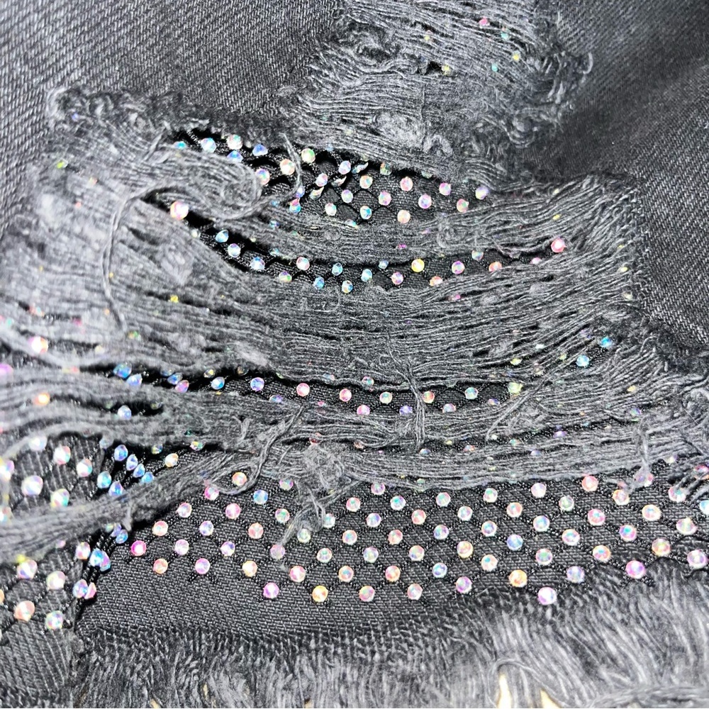 Pilcro Party Shorts Vintage Style Destroyed Denim Sparkle NEW Women’s 25 - Picture 6 of 6